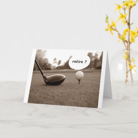 GOLFER ***PENSIOEN GEFELICITEERD*** KAART (Gele Bloem)