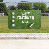 Golfer Pensioenfeest met golfballen op groen Spandoek (Insitu)