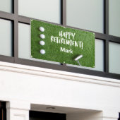 Golfer Pensioenfeest met golfballen op groen Spandoek (Buitenkant Gebouw)