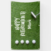Golfer Pensioenfeest met golfballen op groen Spandoek (Verticaal)