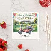 Golfer pensionering par t-shirt partij golfen op k servet (Insitu)