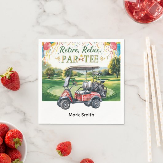 Golfer pensionering par t-shirt partij golfen op k servet (Insitu)