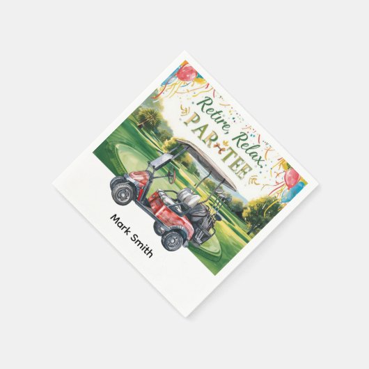 Golfer pensionering par t-shirt partij golfen op k servet (Hoek)