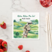 Golfer pensionering par t-shirt partij golfen op k servet (Insitu)