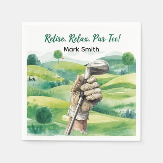 Golfer pensionering par t-shirt partij golfen op k servet (Voorkant)