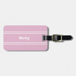 Golfer Personalized Name Modern Pink & White Bagagelabel