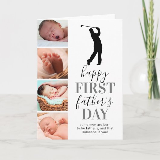 Golfer Photo New Vader Day Kaart (Voorkant)