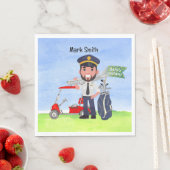 Golfer Pilot Golfen op Groen gras Verjaardagsfeest Servet (Insitu)