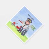 Golfer Pilot Golfen op Groen gras Verjaardagsfeest Servet (Hoek)