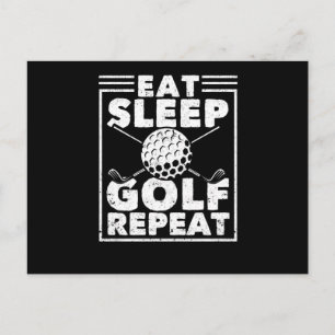 Golfer Player Golfer Funny Sport Eat Sleep Briefkaart