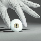 Golfer Player Modern Sports Monogram Gold Black Go Golfballen