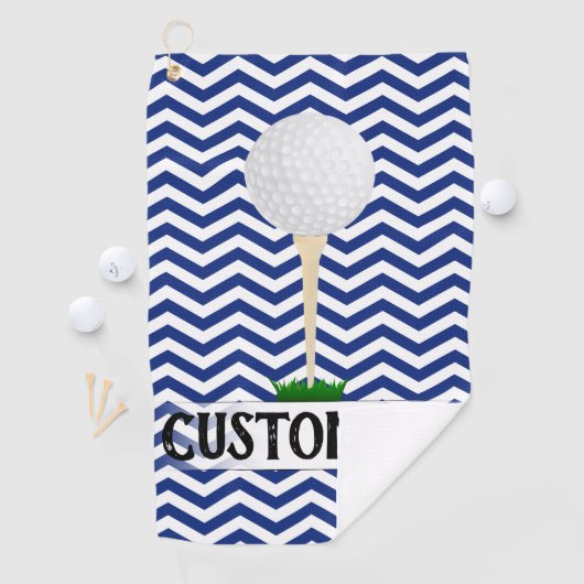 Golfer Player Name of Custom Text Golf Towel Golfhanddoek (Insitu)
