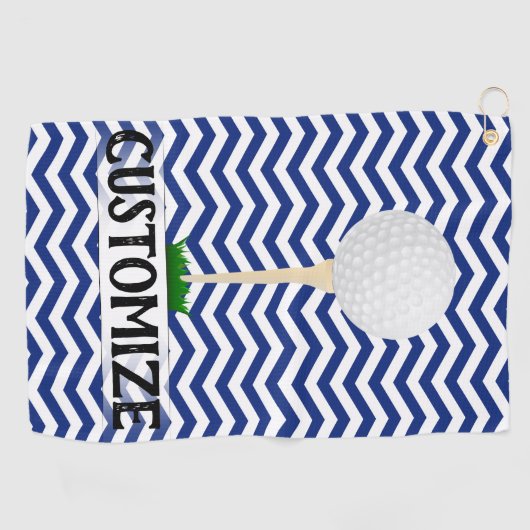 Golfer Player Name of Custom Text Golf Towel Golfhanddoek (Horizontaal)