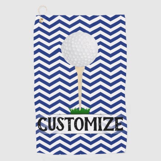Golfer Player Name of Custom Text Golf Towel Golfhanddoek (Voorkant)