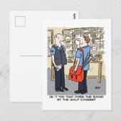 Golfer Postbode Houdt van Golf Cartoon Briefkaart (Voorkant / Achterkant)