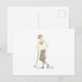 Golfer Postcard Briefkaart (Voorkant / Achterkant)