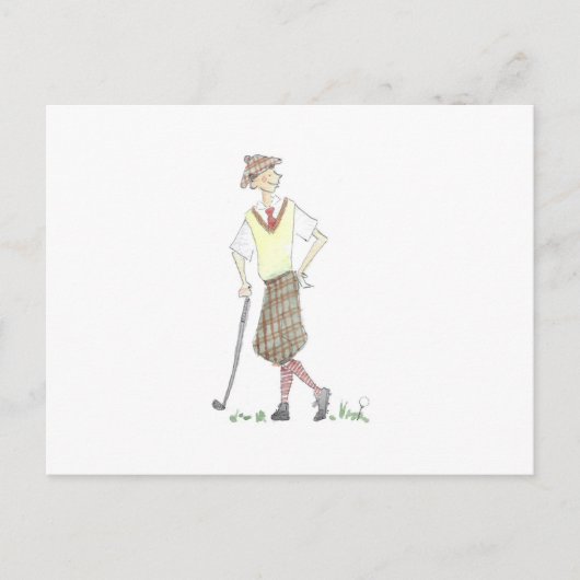 Golfer Postcard Briefkaart (Voorkant)