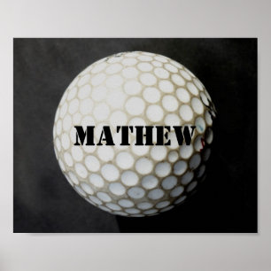 golfer poster personalize golf ball