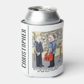 Golfer Postman Loves Golf Cartoon Blikjeskoeler (Blikje Voorkant)