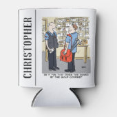 Golfer Postman Loves Golf Cartoon Blikjeskoeler (Voorkant)