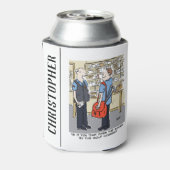 Golfer Postman Loves Golf Cartoon Blikjeskoeler (Blikje Achterkant)