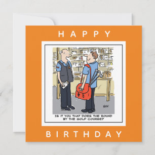 Golfer Postman Loves Golf Cartoon Kaart