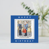 Golfer Postman Loves Golf Cartoon Kaart (Staand voorkant)