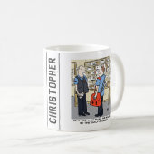 Golfer Postman Loves Golf Cartoon Koffiemok (Voorkant rechts)