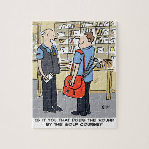 Golfer Postman Loves Golf Cartoon Legpuzzel