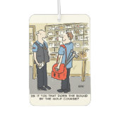 Golfer Postman Loves Golf Cartoon Luchtverfrisser (Voorkant)