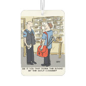 Golfer Postman Loves Golf Cartoon Luchtverfrisser (Achterkant)