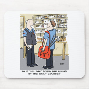 Golfer Postman Loves Golf Cartoon Muismat