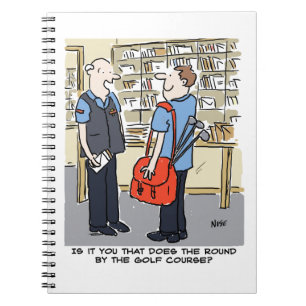 Golfer Postman Loves Golf Cartoon Notitieboek