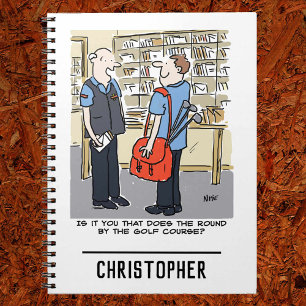 Golfer Postman Loves Golf Cartoon Notitieboek