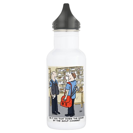 Golfer Postman Loves Golf Cartoon Waterfles (Links)