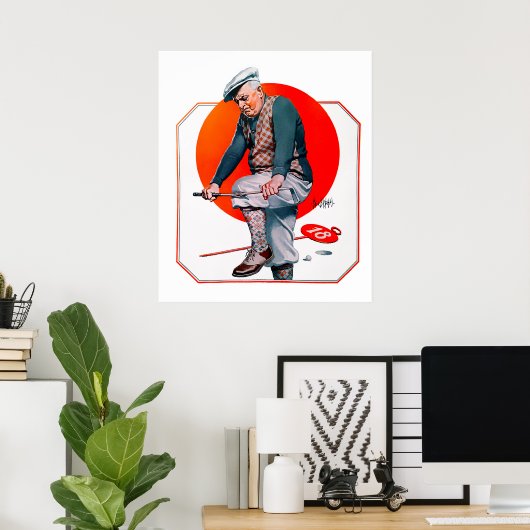  Golfer Print 1924 (Thuiskantoor)