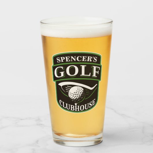 Golfer Pro Golf Player Club Clubhouse gepersonalis Glas (Voorkant gevuld)