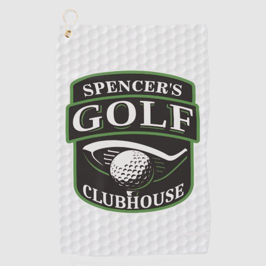 Golfer Pro Golf Player Club Clubhouse gepersonalis Golfhanddoek (Voorkant)
