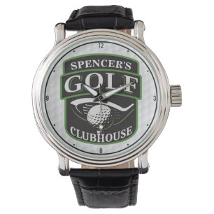 Golfer Pro Golf Player Club Clubhouse gepersonalis Horloge