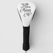 Golfer Proposal Gift - “Will You Marry Me?”  Golfheadcover (Voorkant)