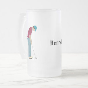 Golfer Putting Ball Matglas Bierpul