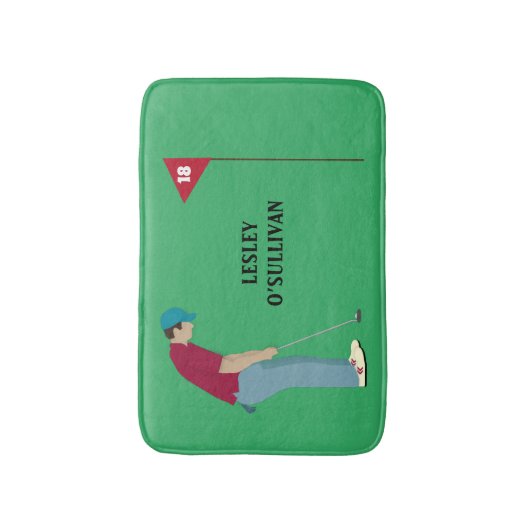 Golfer Putting Ball ThormGreen Badmat (Voorkant Verticaal)