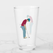 Golfer Putting Glas (Achterkant)