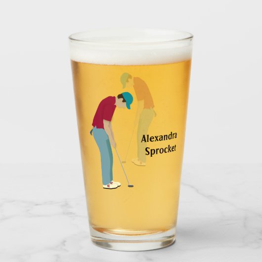 Golfer Putting Glas (Voorkant gevuld)