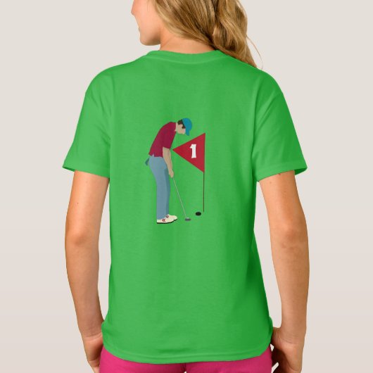 Golfer Putting Golf Ball Design T-shirt (Achterkant)