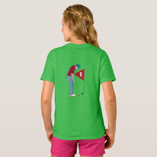 Golfer Putting Golf Ball Design T-shirt (Achterkant volledig)