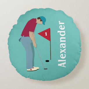 Golfer Putting Rond Kussen