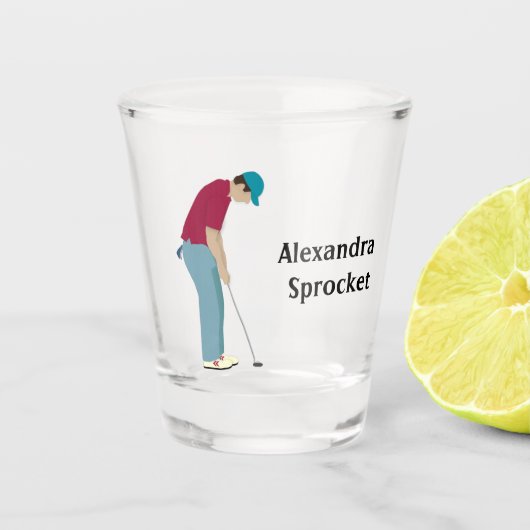 Golfer Putting Shot Glas (Voorkant)