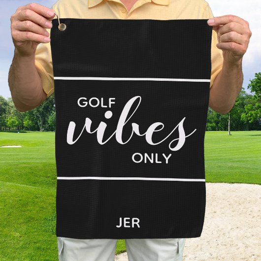 Golfer Quote Golf Vibes Alleen Aangepaste Zwart &  Golfhanddoek
