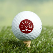 Golfer Red Monogram three letters nick Golfballen (Insitu Shirt)